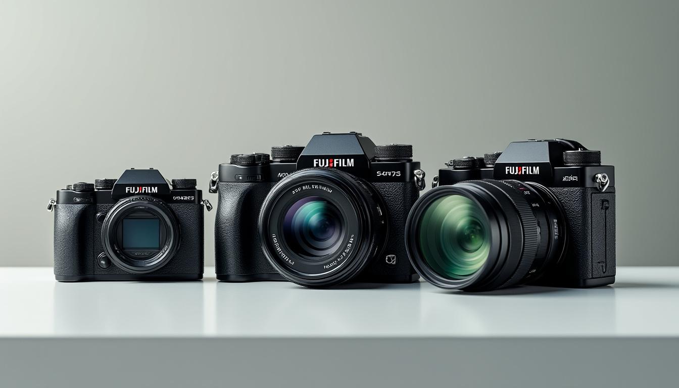 découvrez les fujifilm x-h2, x-e5 et gfx100rf, trois appareils photo offrant des perspectives uniques, du compact demi-format au prestigieux grand format, pour tous les styles de photographie.