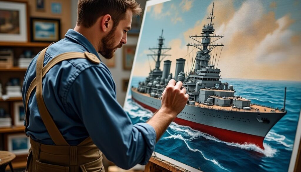 découvrez la passion vibrante d'ewan lebourdais, peintre officiel de la marine, qui capture l'âme des navires militaires à travers ses œuvres uniques et inspirantes.