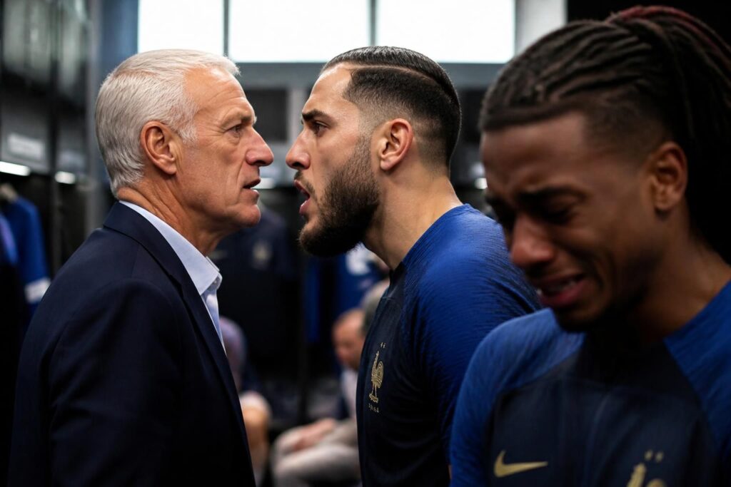 découvrez les coulisses inédites du dernier exploit de deschamps, avec un face-à-face intense avec cherki et les émotions fortes d'olise révélées.
