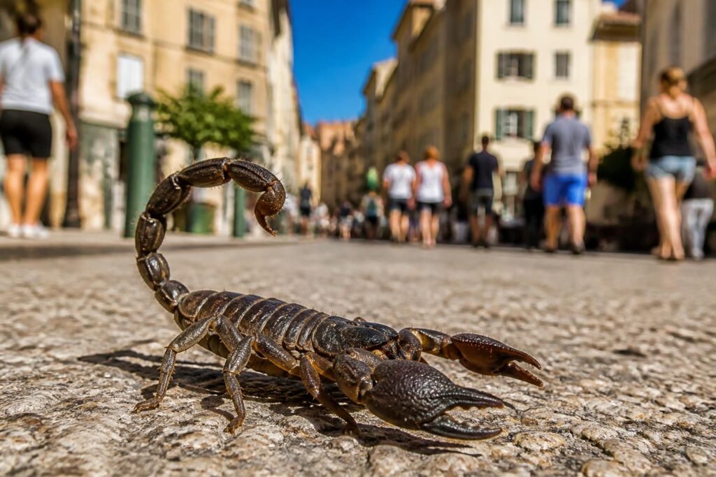 découvrez une photo captivante d'un scorpion au cœur vibrant d'ajaccio, mettant en lumière la beauté sauvage et mystérieuse de la nature locale.