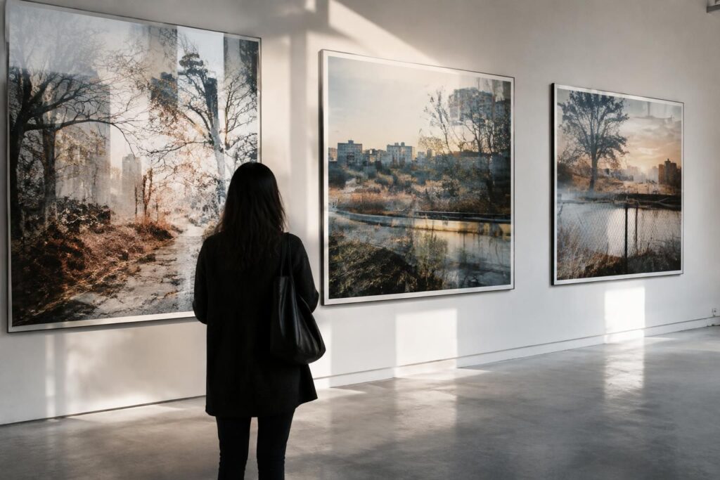 avec « les abords », dana cojbuc dévoile une double exposition photographique et invite à explorer son regard singulier sur les lieux et leurs frontières.